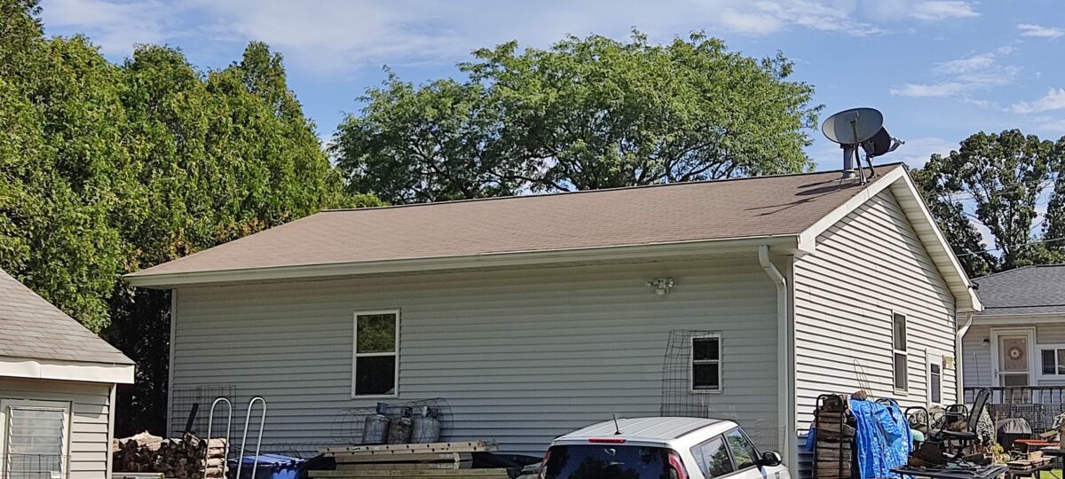 A clean roof after our soft washing treatment.